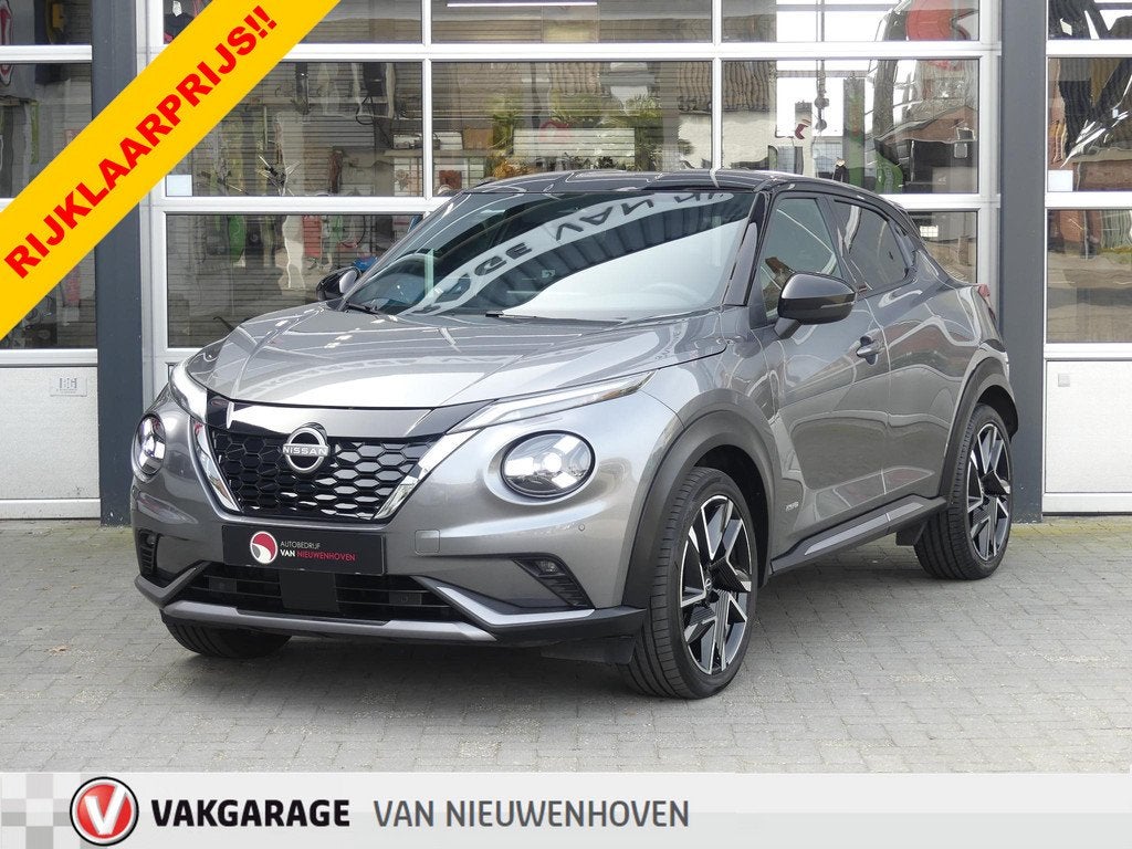 Nissan Juke 1.6 Hybrid N-Design *t/m 10de bouwjaar garantie!, Auto's, Stof, Gebruikt, Automatische klimaatregeling, Bedrijf