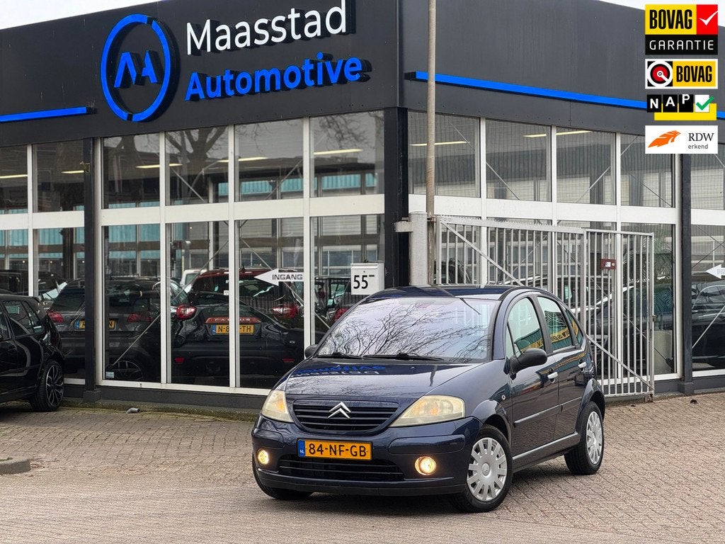 Citroen C3 1.4i Exclusive 5 drs airco cruis lage kms exclusi, Voorwielaandrijving, Startonderbreker, Stof, Blauw