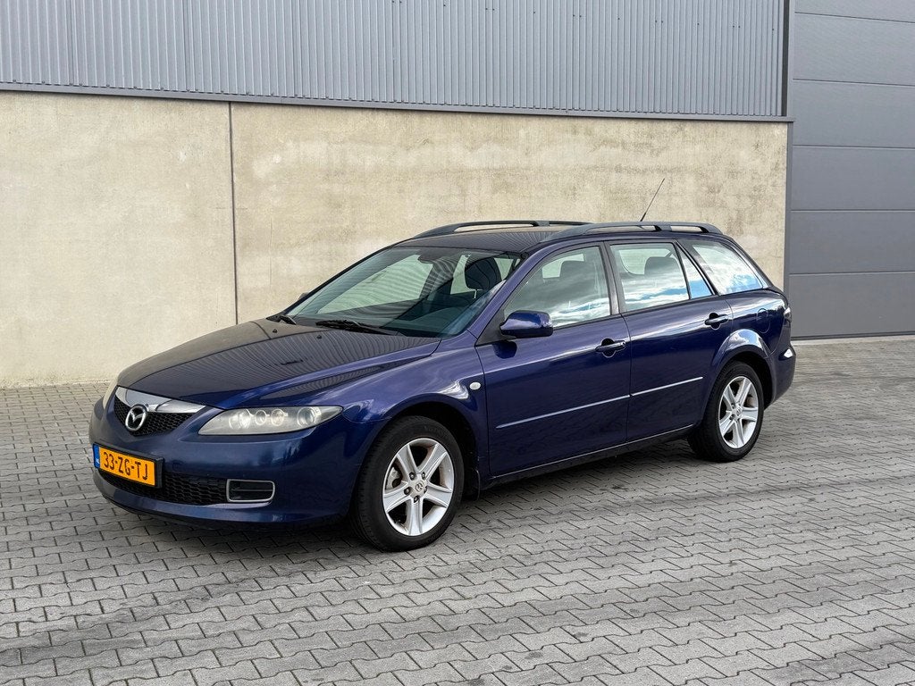 Mazda 6 Sportbreak 1.8i Touring APK 09-01-2027+AIRCO+CRUISE+, Stof, Gebruikt, Zwart, 4 cilinders