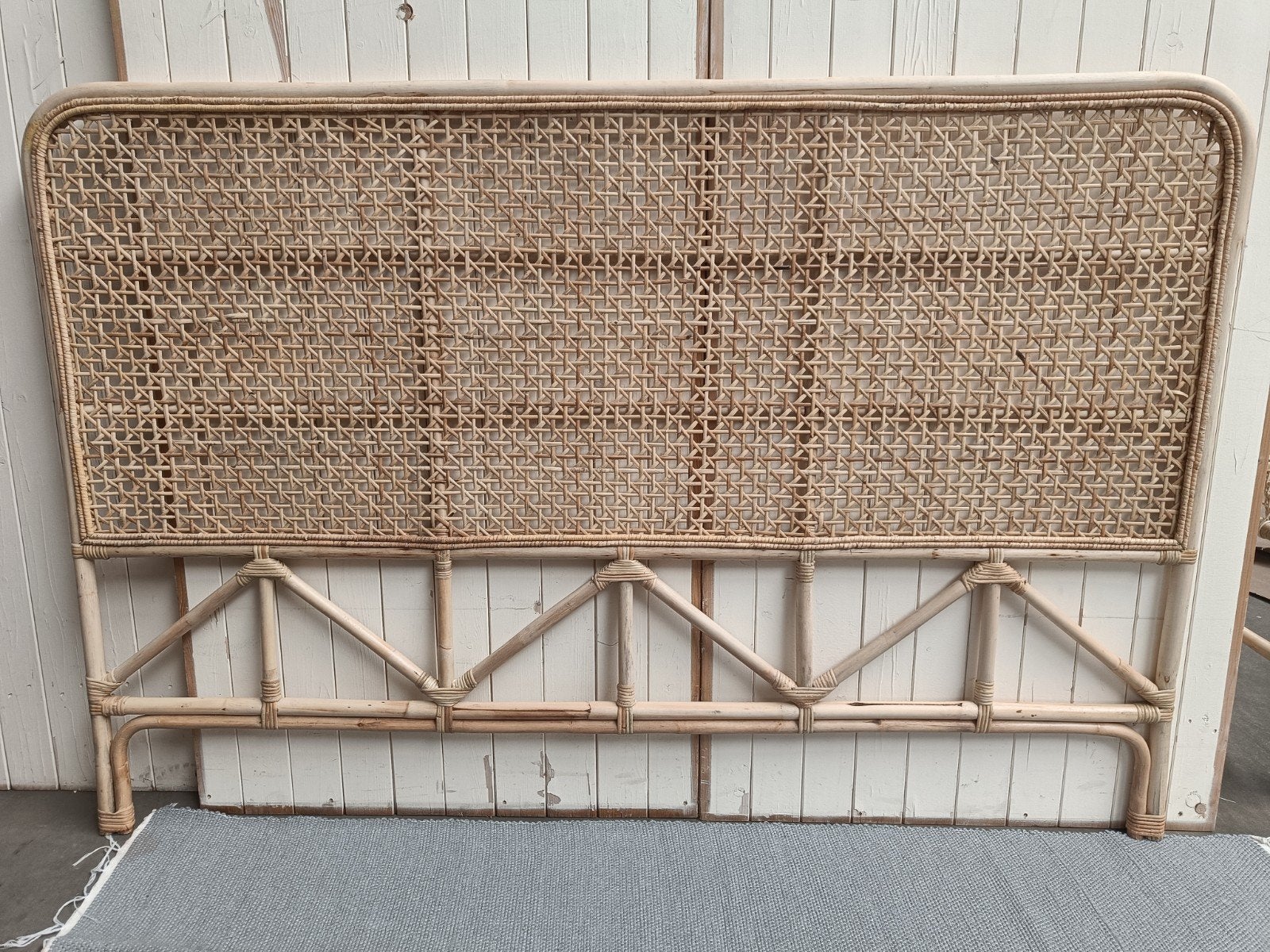 Rotan hoofdbord 187 cm rattan hoofdeinde bamboe bed boho, Ophalen