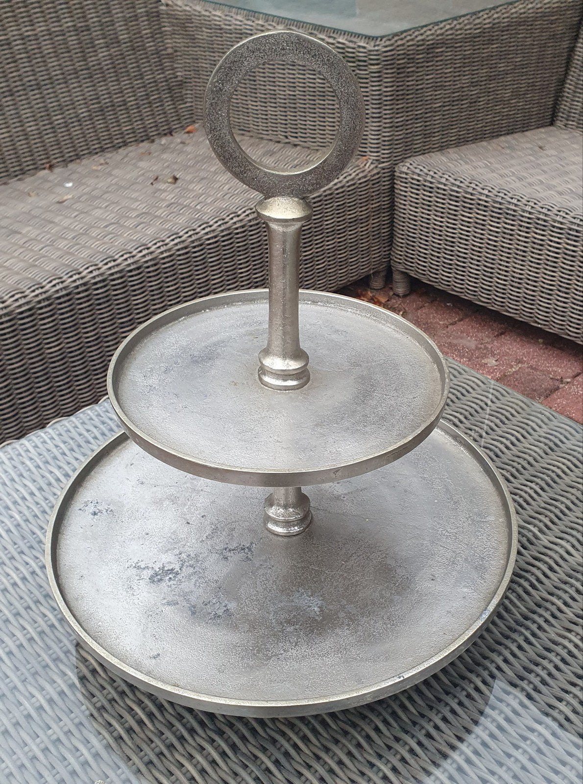Zware PTMD zilverlook etagere, Ophalen
