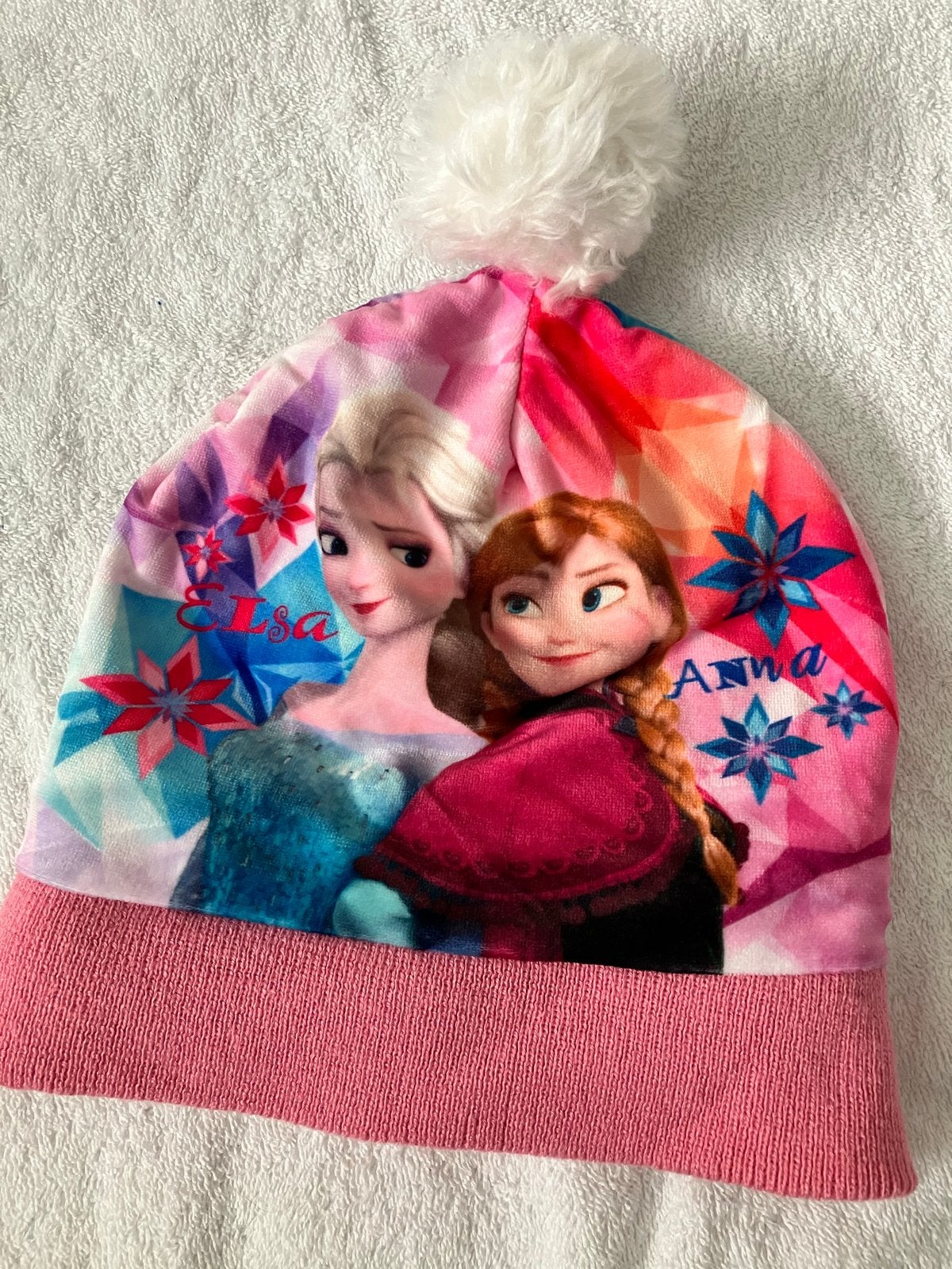 Disney Frozen Muts Anna & Elsa met pompon, Ophalen of Verzenden, Zo goed als nieuw, Meisje, Muts