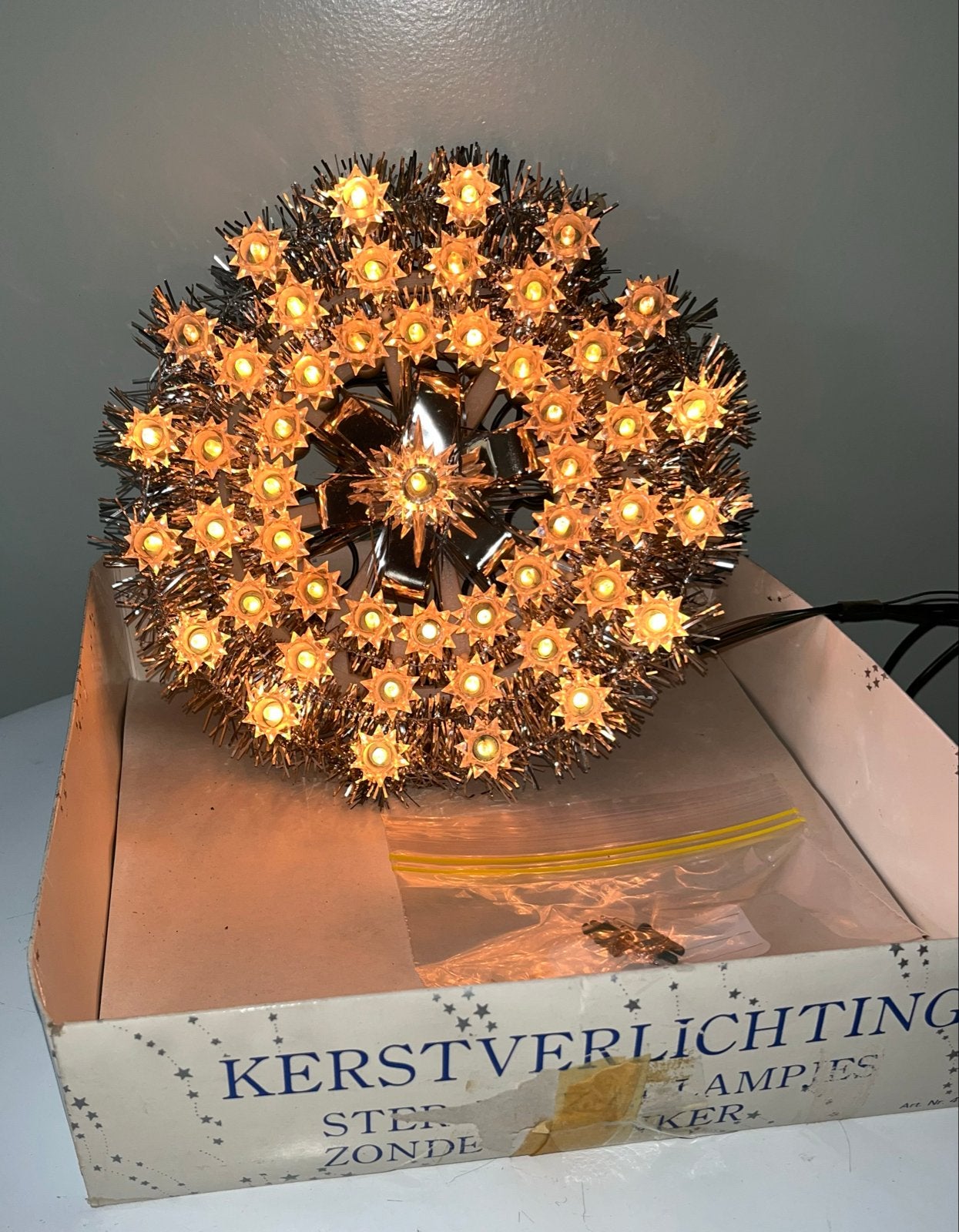 Sterren kerstkrans met verlichting, Ophalen of Verzenden, Gebruikt