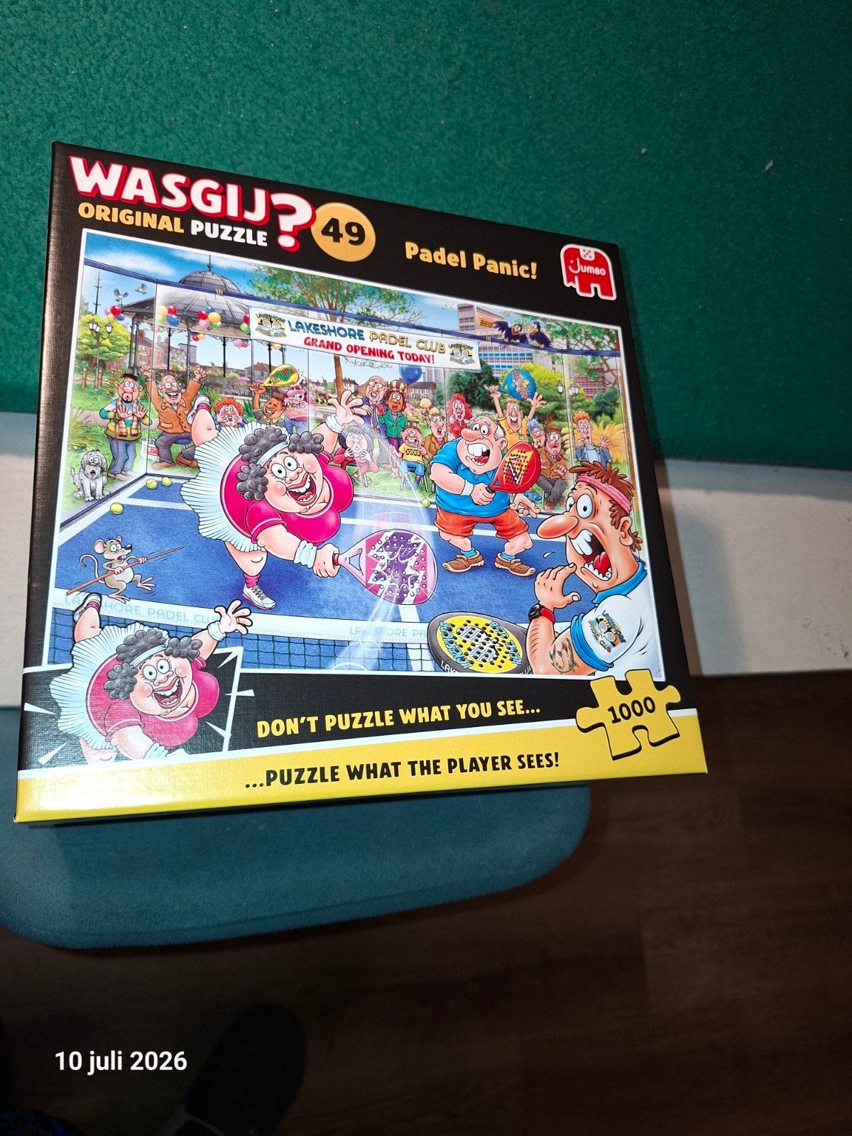 2 nieuwe Wasgij puzzels (1000 stukjes) - Padel Panic & Vegas, Ophalen of Verzenden, 500 t/m 1500 stukjes, Zo goed als nieuw