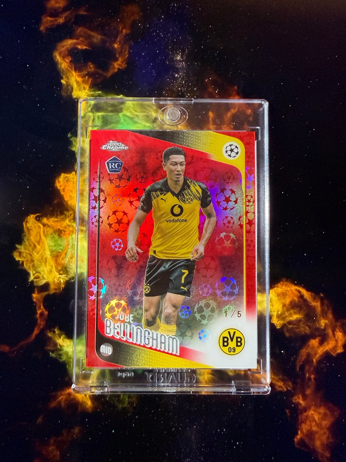 Jobe Bellingham Topps Chrome RC 1/5 Borussia Dortmund, Ophalen of Verzenden, Zo goed als nieuw, Buitenlandse clubs, Spelerskaart