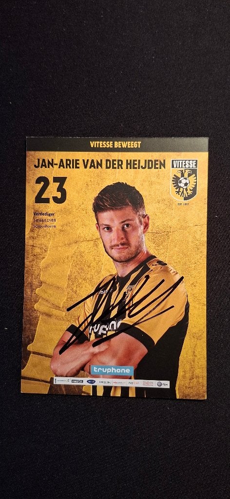 Spelerskaart met handtekening; Van der Heijden Vitesse Ajax, Ophalen of Verzenden, Nieuw, Vitesse, Spelerskaart