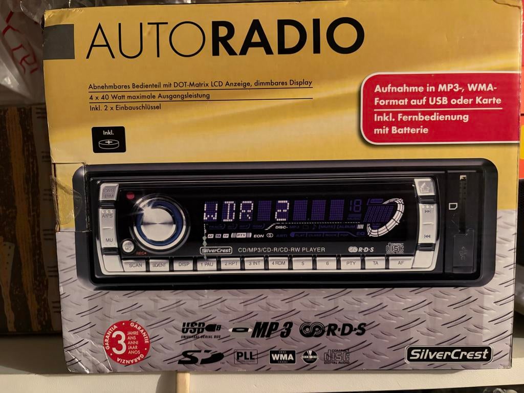 SilverCrest Autoradio met USB, MP3, CD/CD-R/RW, RDS, Auto diversen, Ophalen of Verzenden, Nieuw