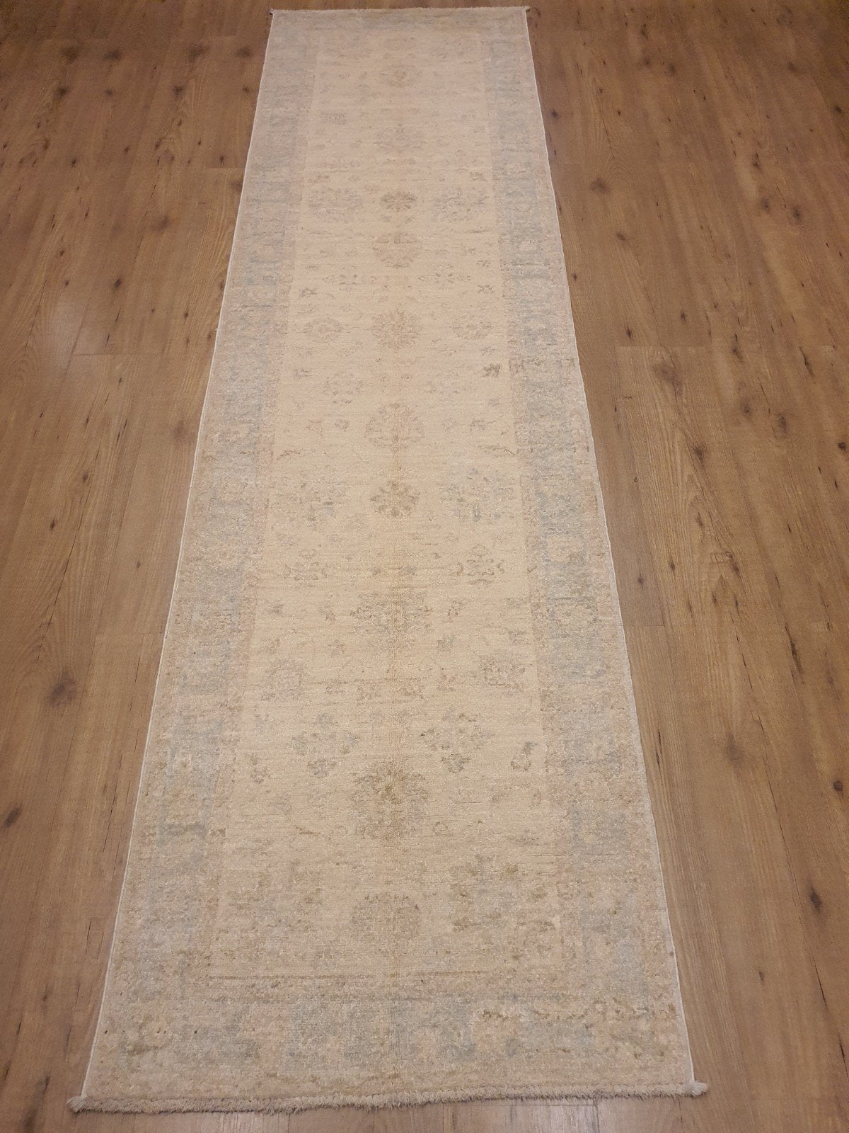 Handgeknoopt oosters tapijt loper ziegler 288x77, Info@SlatsAntiek.nl, Perzisch, Vof Slats Antiek, Crème