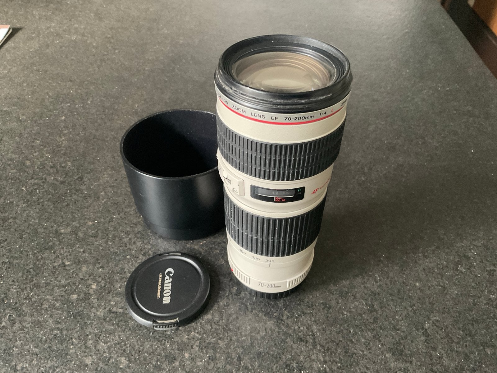 Canon EF 70-200mm f/4L USM Telelens met zonnekap, Canon, Autofocus, Zo goed als nieuw, Canon EF