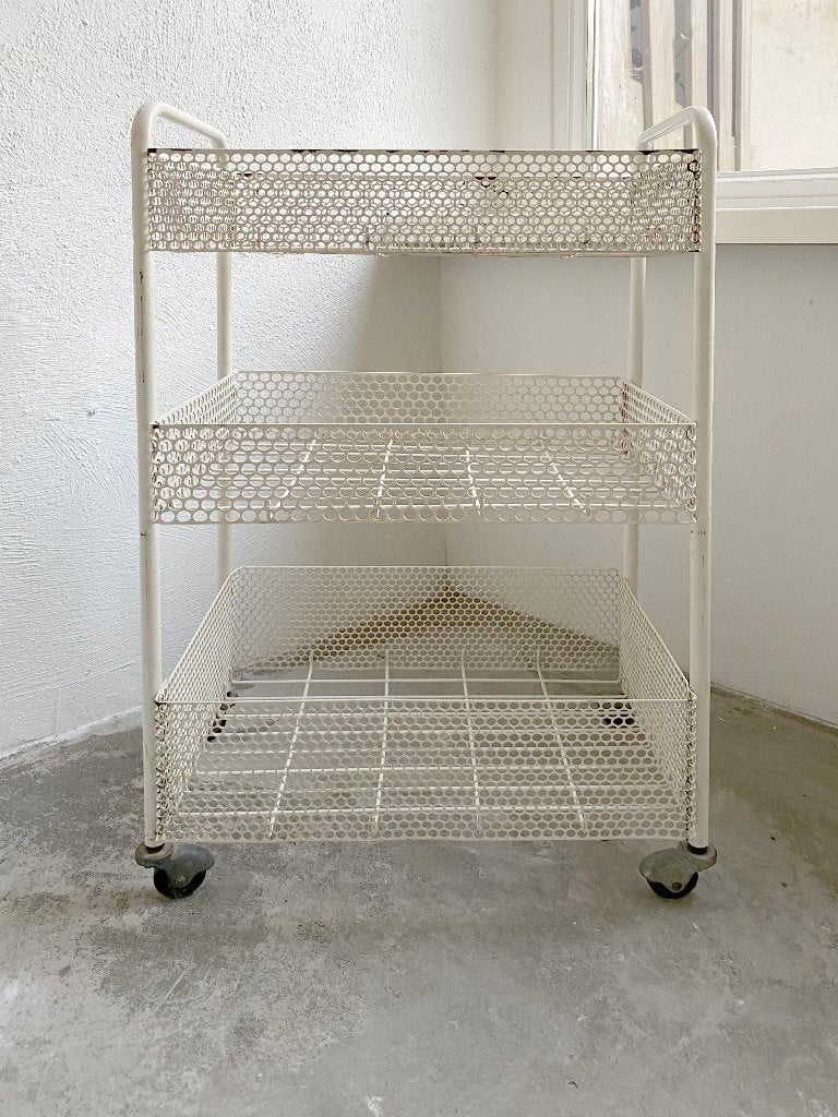 Wit Groente Vegetable Keukenrek Kitchen Trolley, Gebruikt, Keukentrolley, Ophalen of Verzenden, Metaal