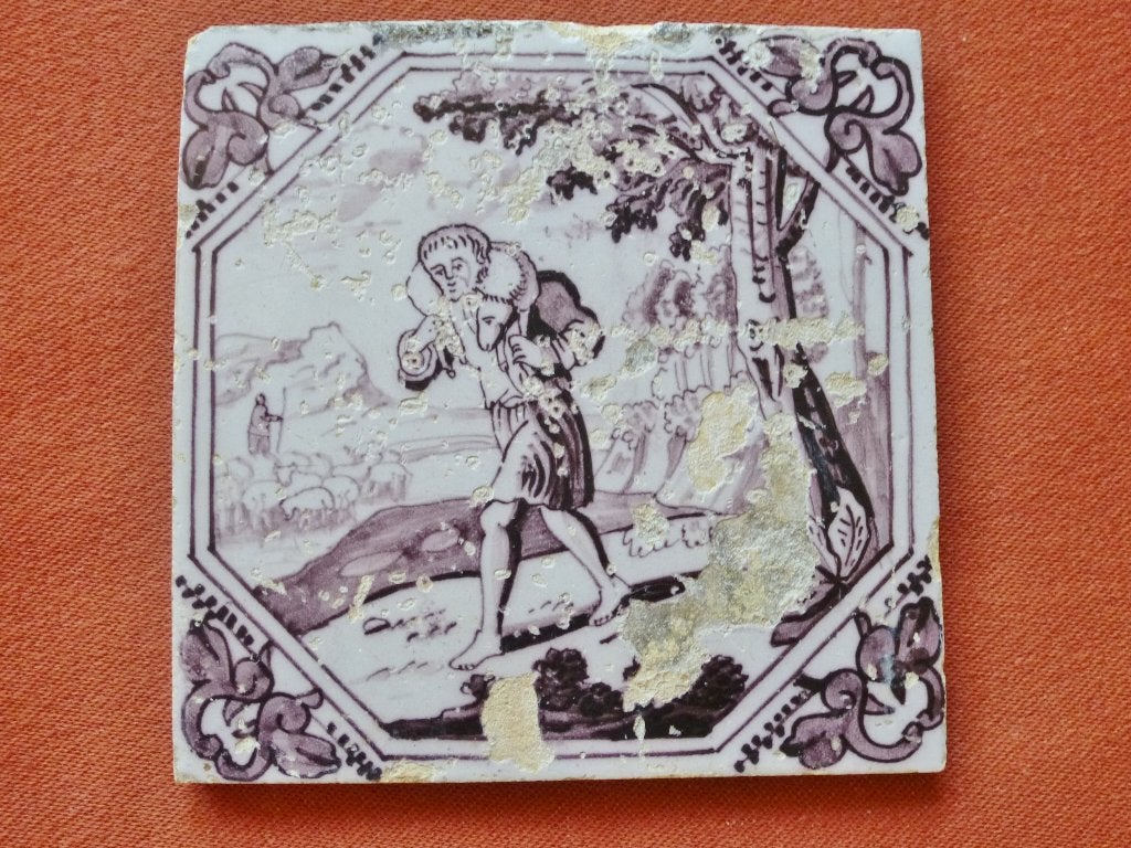 Zeer zeldzame 18e eeuwse "AALMIS "BIJBEL tegel (Rotterdam)!, Antiek en Kunst, Ophalen of Verzenden