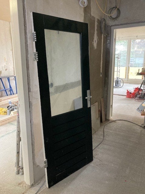 Nette hard houten achterdeur, Doe-het-zelf en Verbouw, Deuren en Horren, Ophalen, Gebruikt, 80 tot 100 cm, Buitendeur
