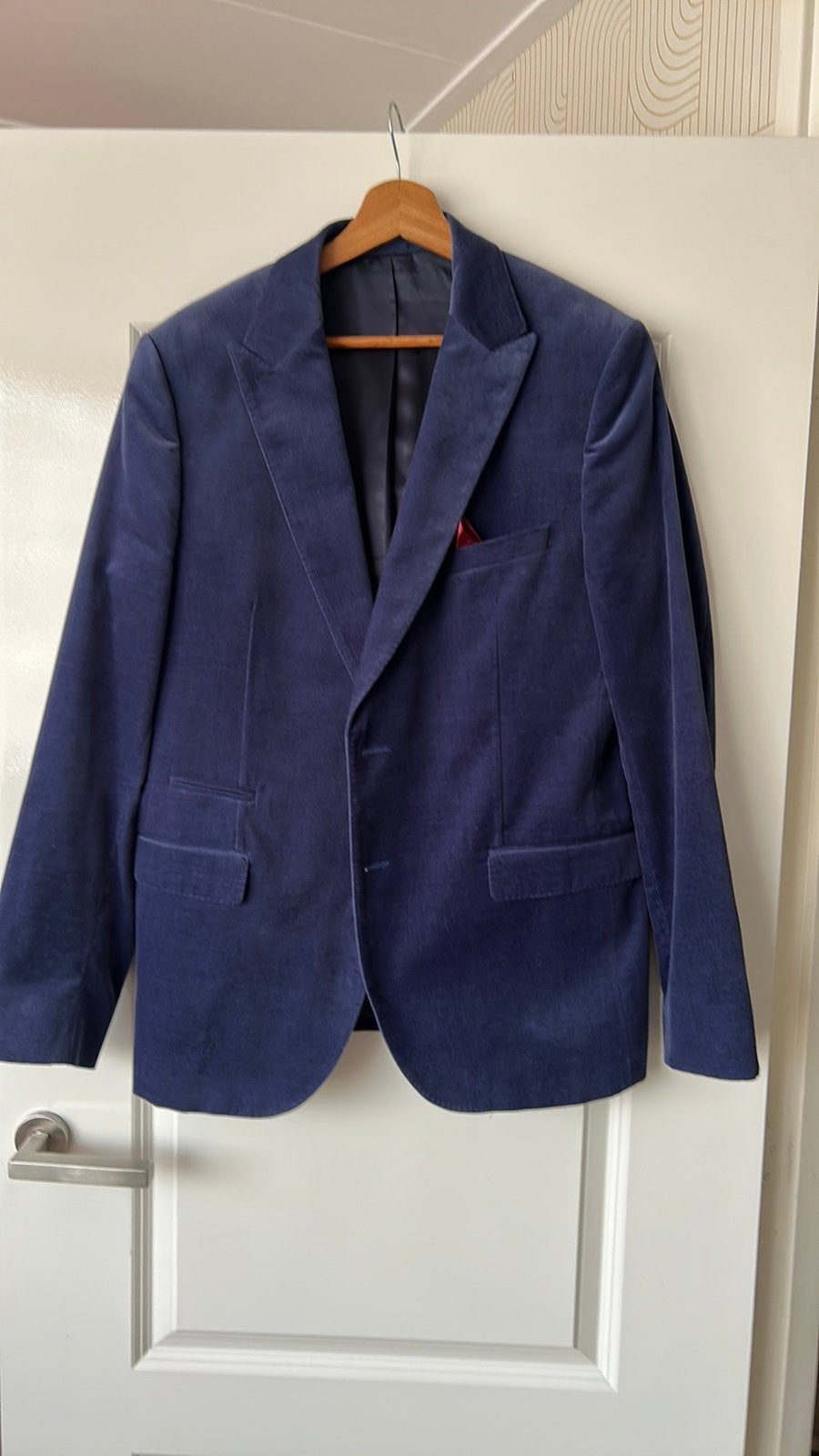 Super mooi donkerblauw jasje , colbert cavallaro Napoli 54, Ophalen of Verzenden, Zo goed als nieuw, Maat 52/54 (L), Blauw