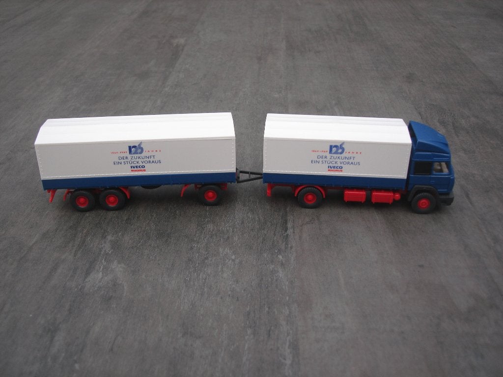 Iveco vrachtwagen aanhanger combinatie, Wiking H0, Ophalen of Verzenden, Nieuw, Bus of Vrachtwagen, Wiking