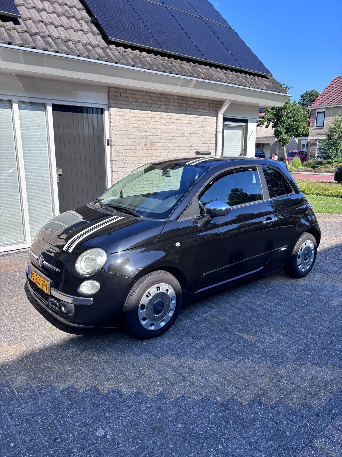 Fiat 500 1.4 16V 73KW C 2007 Zwart | NAP 112.000km | APK, Auto's, Fiat, Voorwielaandrijving, 31 €/maand, 4 cilinders, 4 stoelen
