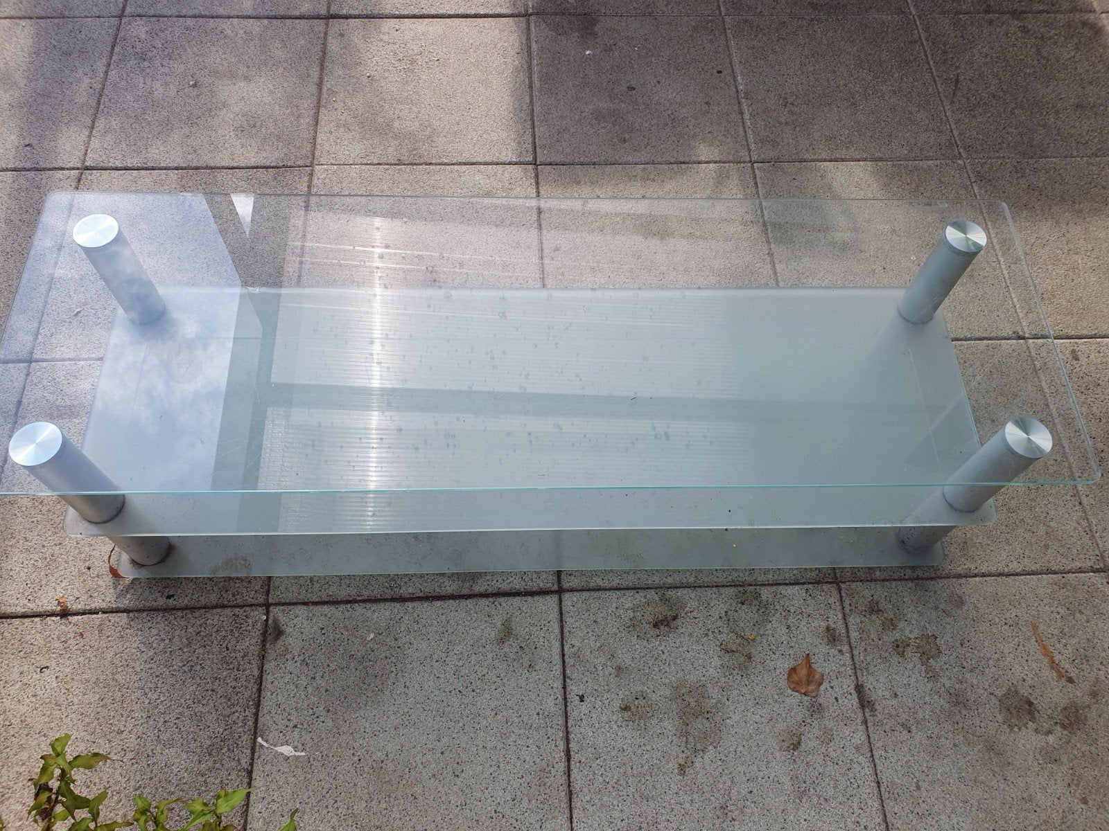 TV Meubel, Ophalen, Zo goed als nieuw, Rechthoekig, Glas