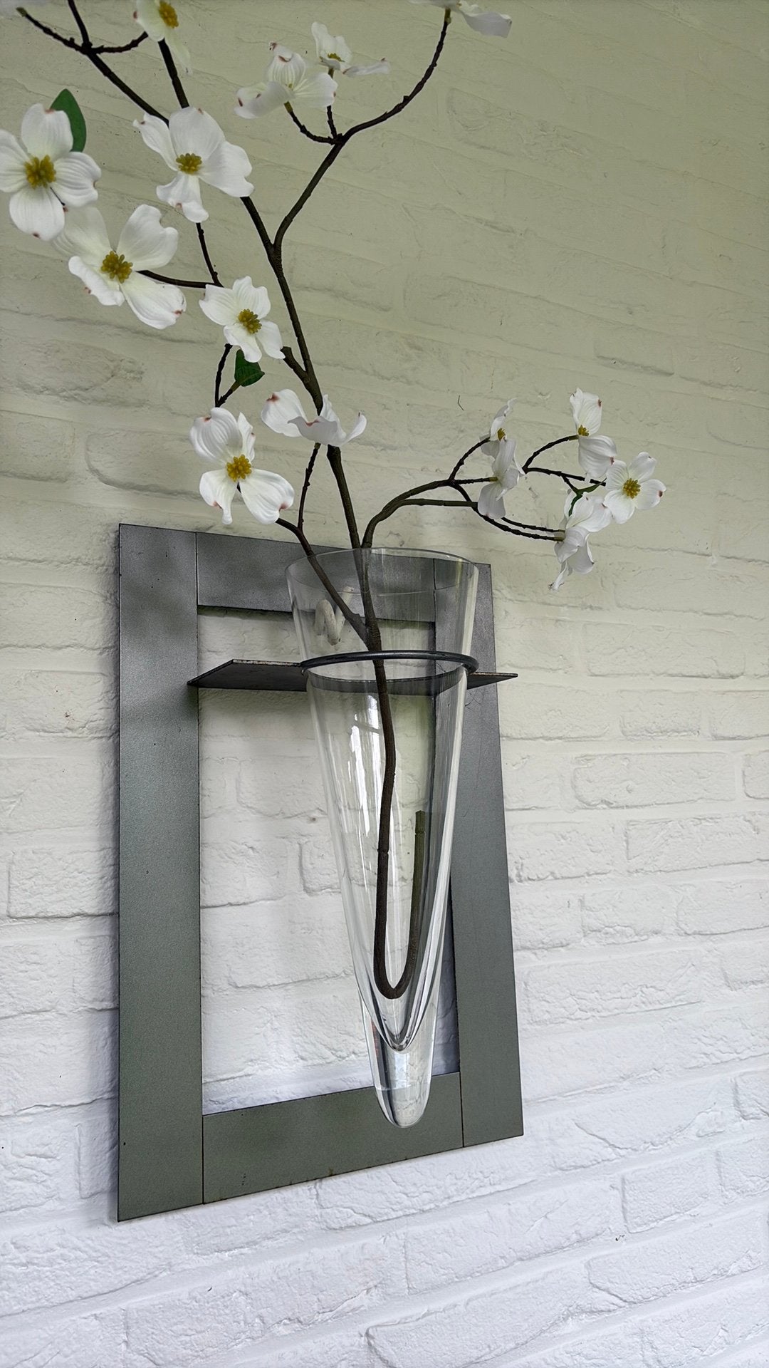 Glazen wandvaas, Huis en Inrichting, Woonaccessoires | Spiegels, Ophalen, Minder dan 50 cm, Zo goed als nieuw, Minder dan 100 cm