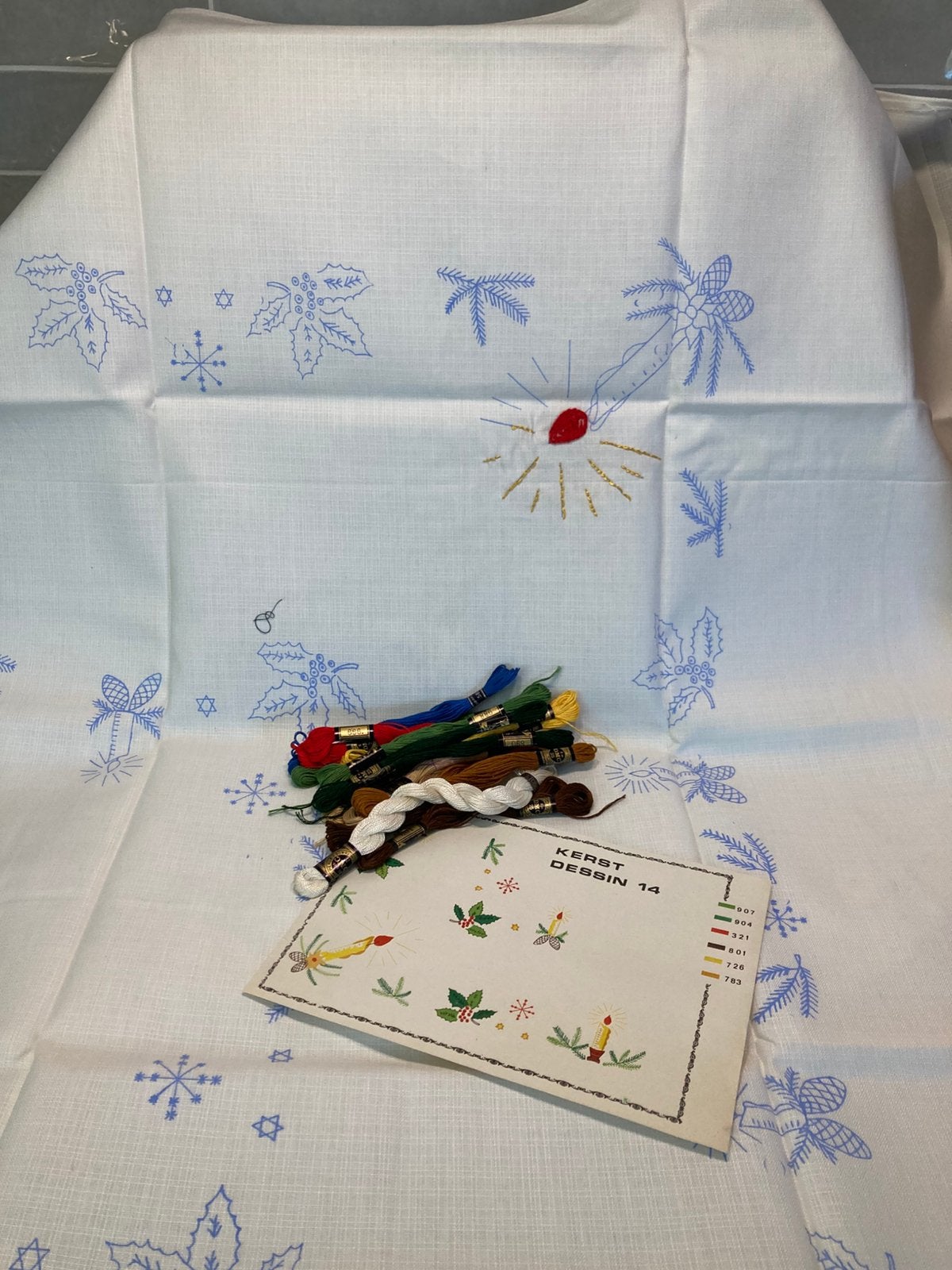 Borduurpakket tafellaken kerst (080424s), Ophalen of Verzenden, Nieuw