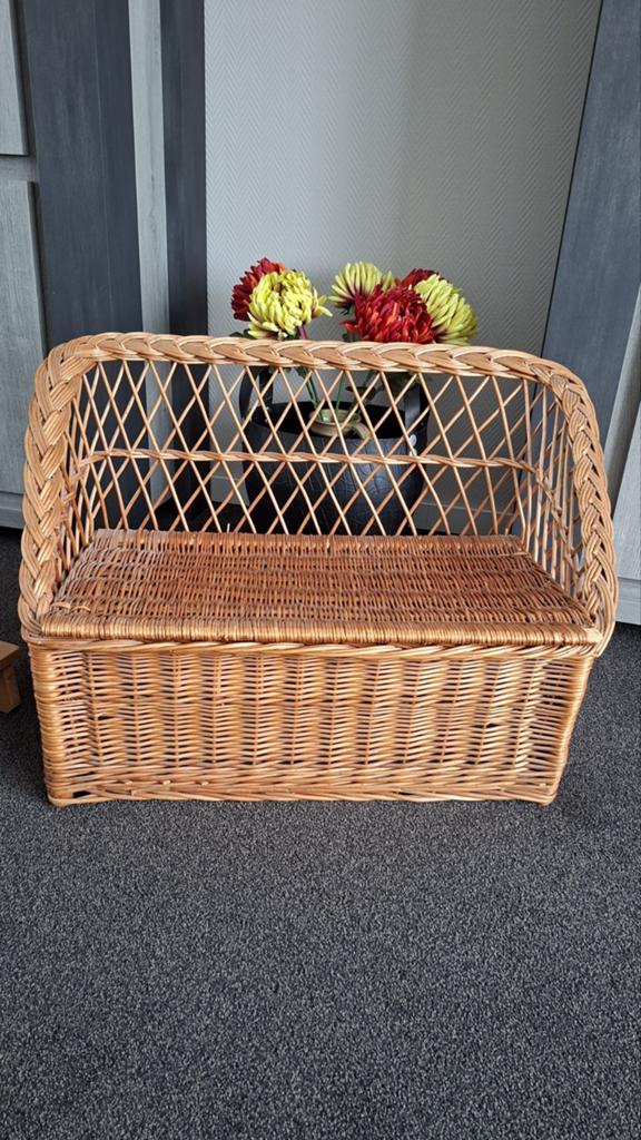 Rotan bankje met opbergruimte, Gebruikt, Overige kleuren, Riet of Rotan, Eén