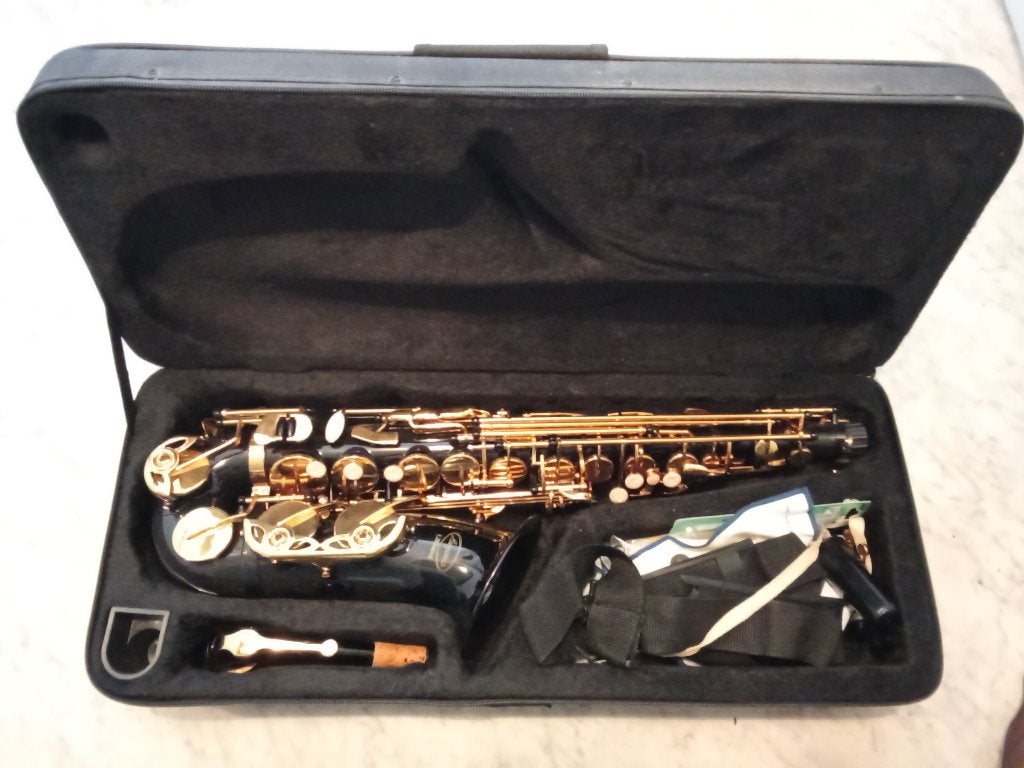 Alt sax Lazarro lzr330as zwart, Ophalen, Nieuw, Alt, Met koffer