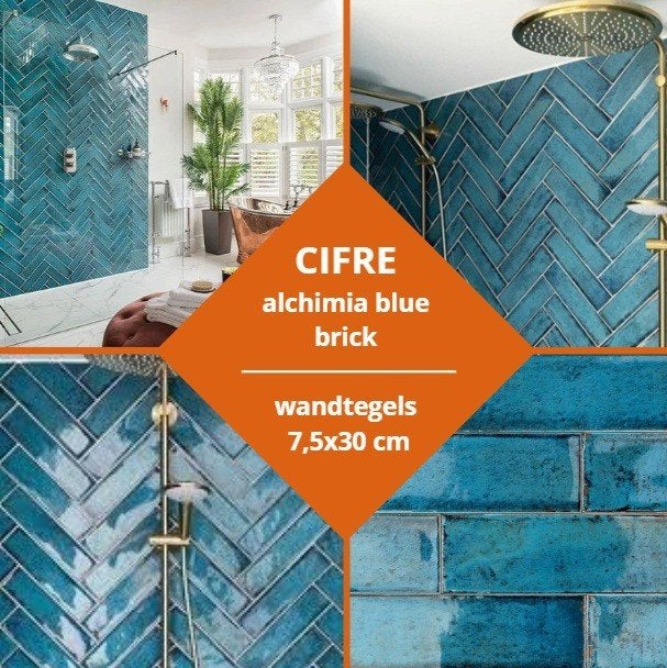 Badkamertegels blauw - blauwe badkamer tegels - wandtegels, Ophalen of Verzenden