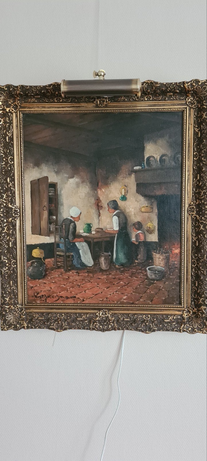 Oud Hollands tafereel: Vrouwen in de keuken, Antiek en Kunst, Kunst | Schilderijen | Klassiek, Ophalen, Doek, Portret of Personen