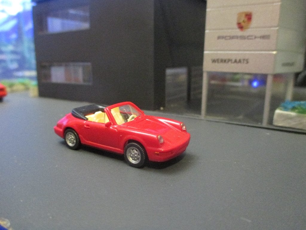 Porsche 964 911 Carrera 4 Cabrio m. versteIbare spoiler rood, Ophalen of Verzenden, Nieuw, Bus of Vrachtwagen, Rietze