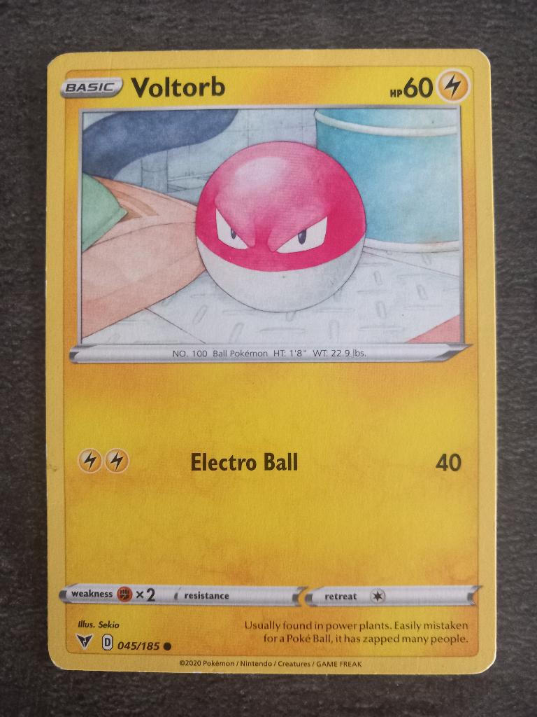 Pokemon kaart Voltorb 045/185, Hobby en Vrije tijd, Verzamelkaartspellen | Pokémon, Ophalen of Verzenden, Gebruikt, Losse kaart