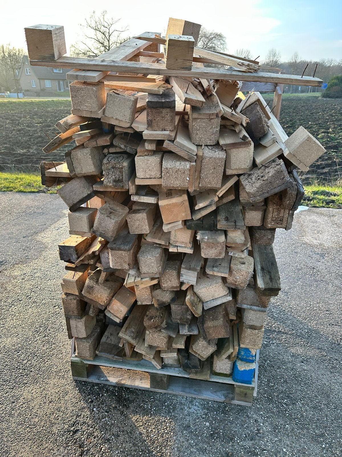 Brandhout: Gemengde blokken op pallet, 3 tot 6 m³, Ophalen, Overige houtsoorten, Blokken