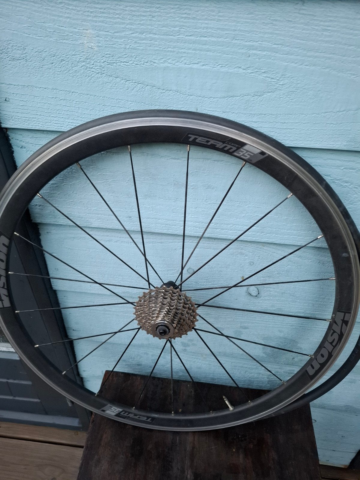 Vision Team 35 Comp SL Wielset met Schwalbe Pro One band., Fietsen en Brommers, Fietsonderdelen, Gebruikt, Vision, Aluminium, Racefiets