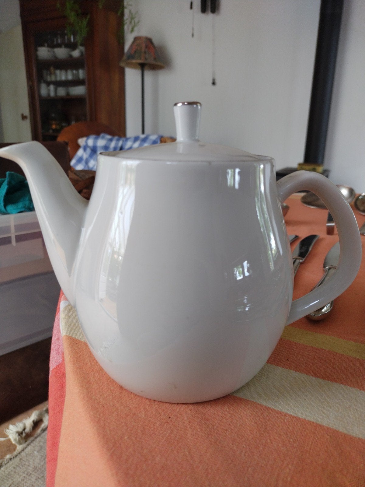 wit porseleinen mosa theepot, Antiek en Kunst, Ophalen of Verzenden