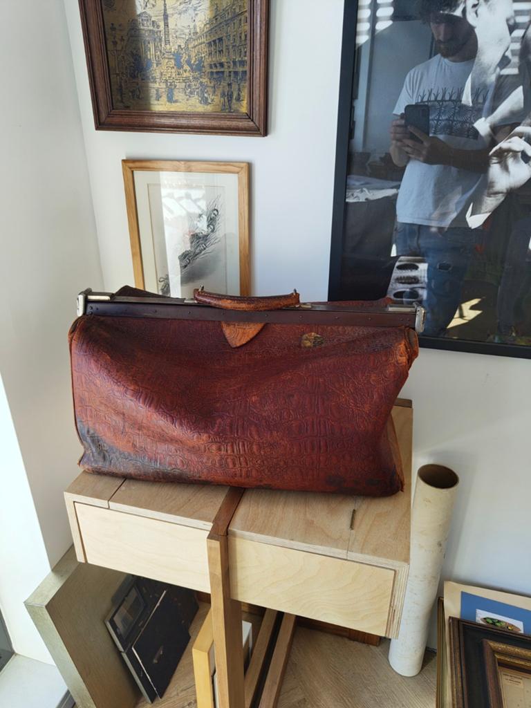 Vintage Leren Dokterstas / Reistas - Decoratief item, Antiek en Kunst, Antiek | Overige Antiek, Ophalen of Verzenden