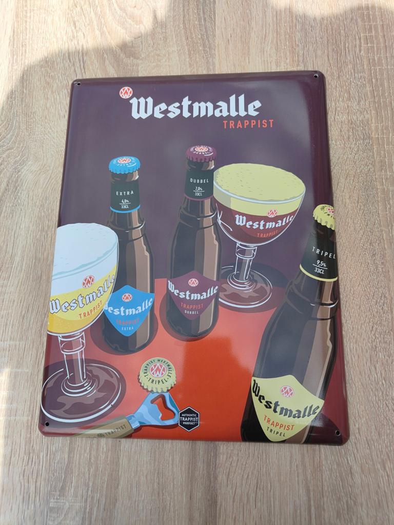 Westmalle Trappist metalen reclamebord, Verzamelen, Ophalen of Verzenden, Reclamebord, Plaat of Schild, Overige merken