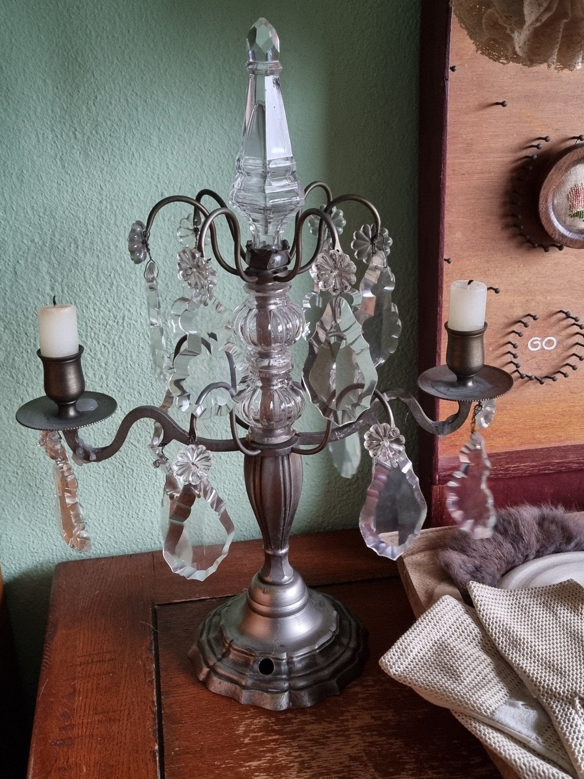 Antieke Franse Girandole uit de 19e/20e eeuw, Ophalen of Verzenden, Koper of Brons