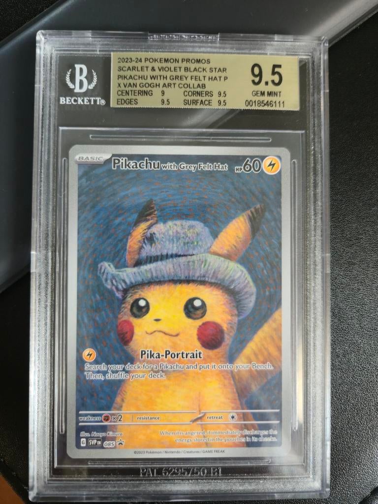 Pikachu with grey felt hat 085 BGS9.5, Ophalen, Zo goed als nieuw, Losse kaart, Foil