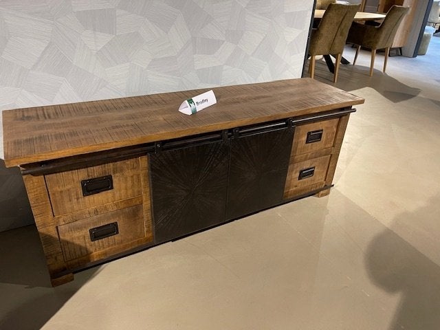 Tv-meubel160 cm massiefhout exclusief deuren snel leverbaar