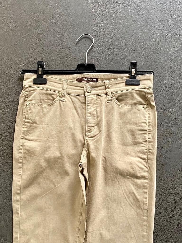 J236 Cambio maat 38=M 7/8e broek Piera jeans beige, Kleding | Dames, Broeken en Pantalons, Maat 38/40 (M), Cambio, Beige, Ophalen of Verzenden