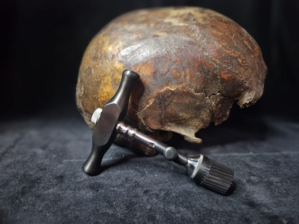 Vintage trepanatieboor / schedelboor medisch verzamelobject, Ophalen of Verzenden
