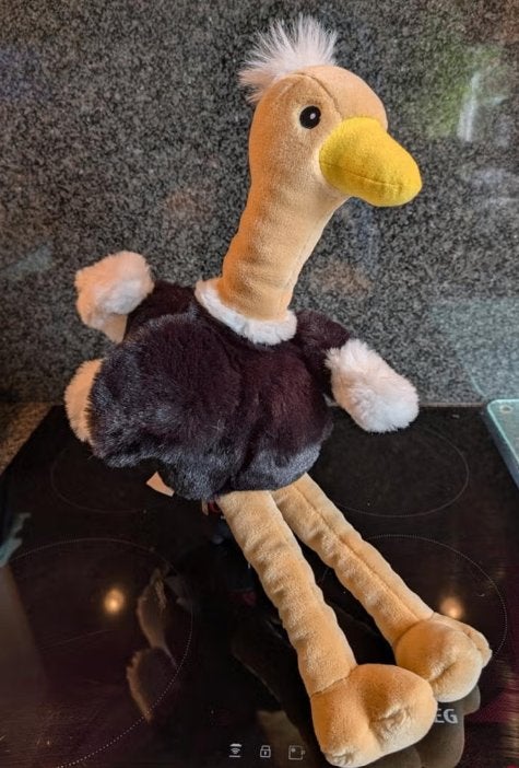 IKEA Handpop Struisvogel - Zwart/Beige 55 cm, IKEA, Overige typen, Ophalen of Verzenden, Zo goed als nieuw