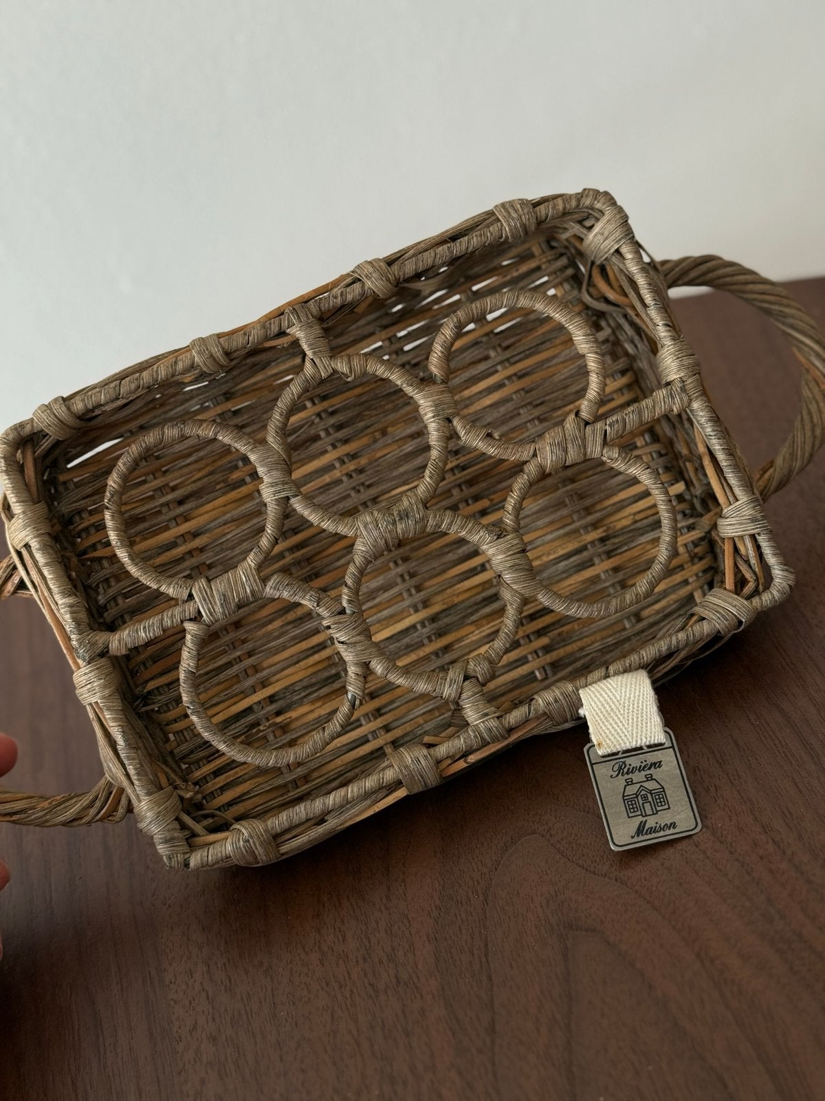 Riviera Maison rattan Eierhouder / Eierrekje, Huis en Inrichting, Ophalen of Verzenden, Natuurlijk materiaal, Bruin, Landelijk