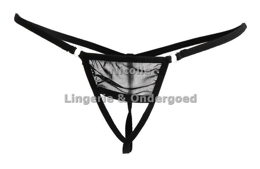 Mini String Wit en Zwart (022), Kleding | Dames, Nicolle_Lingerie, Ophalen of Verzenden, Overige kleuren, String