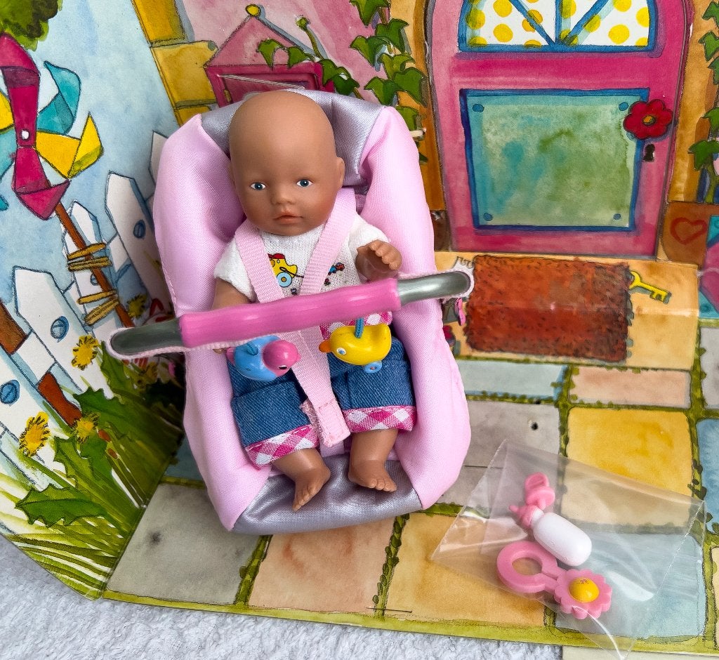 Mini baby born maxi cosi met mini baby born popje, Kinderen en Baby's, Ophalen of Verzenden, Zo goed als nieuw, Overige typen