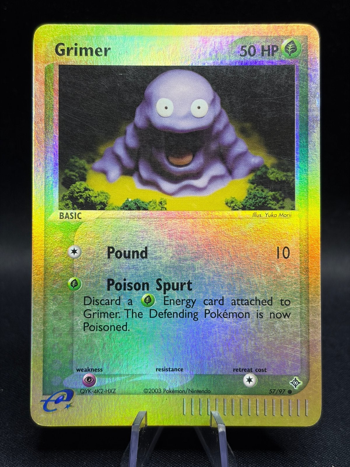Grimer 57/97 EX Dragon Reverse Holo YUKA MORII, Ophalen of Verzenden, Zo goed als nieuw, Losse kaart, Foil