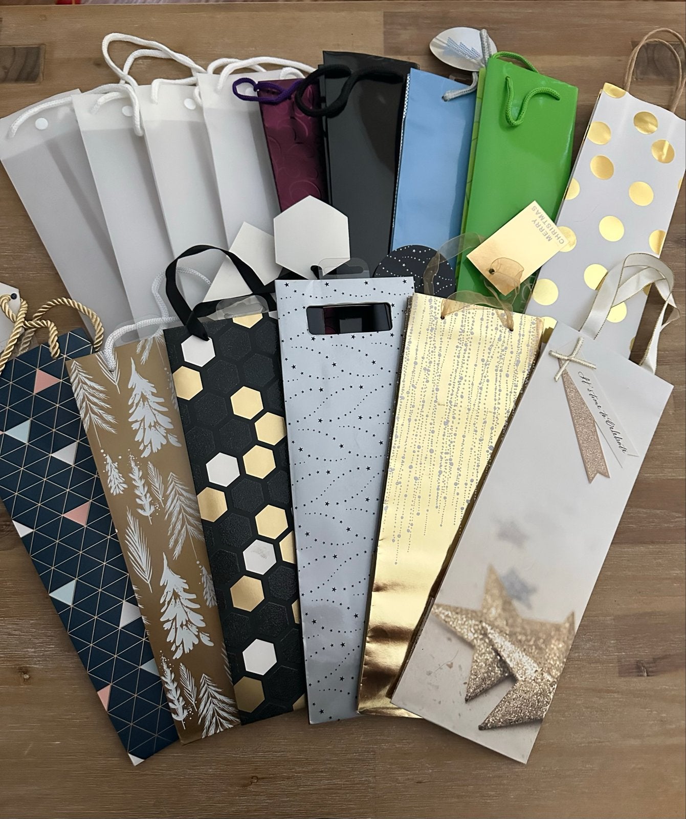 15 kadotas voor fles / cadeautas / kadotasje / cadeautasje, Ophalen of Verzenden, Nieuw
