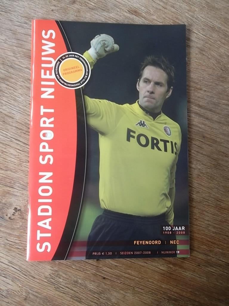 Programmaboekje 19 Feyenoord - NEC 2 maart 2008, Ophalen of Verzenden, Gelezen, Balsport