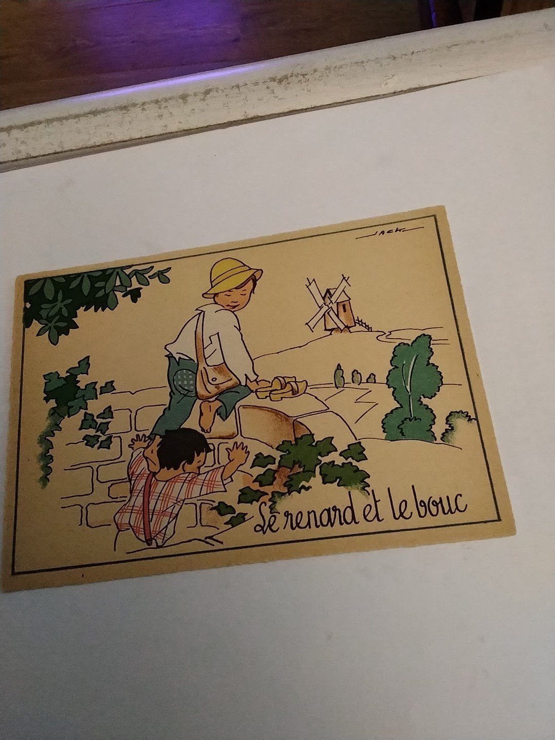 Oude Franse Prentbriefkaart - Le Renard et le Bouc, Ophalen of Verzenden, Voor 1920, Gelopen