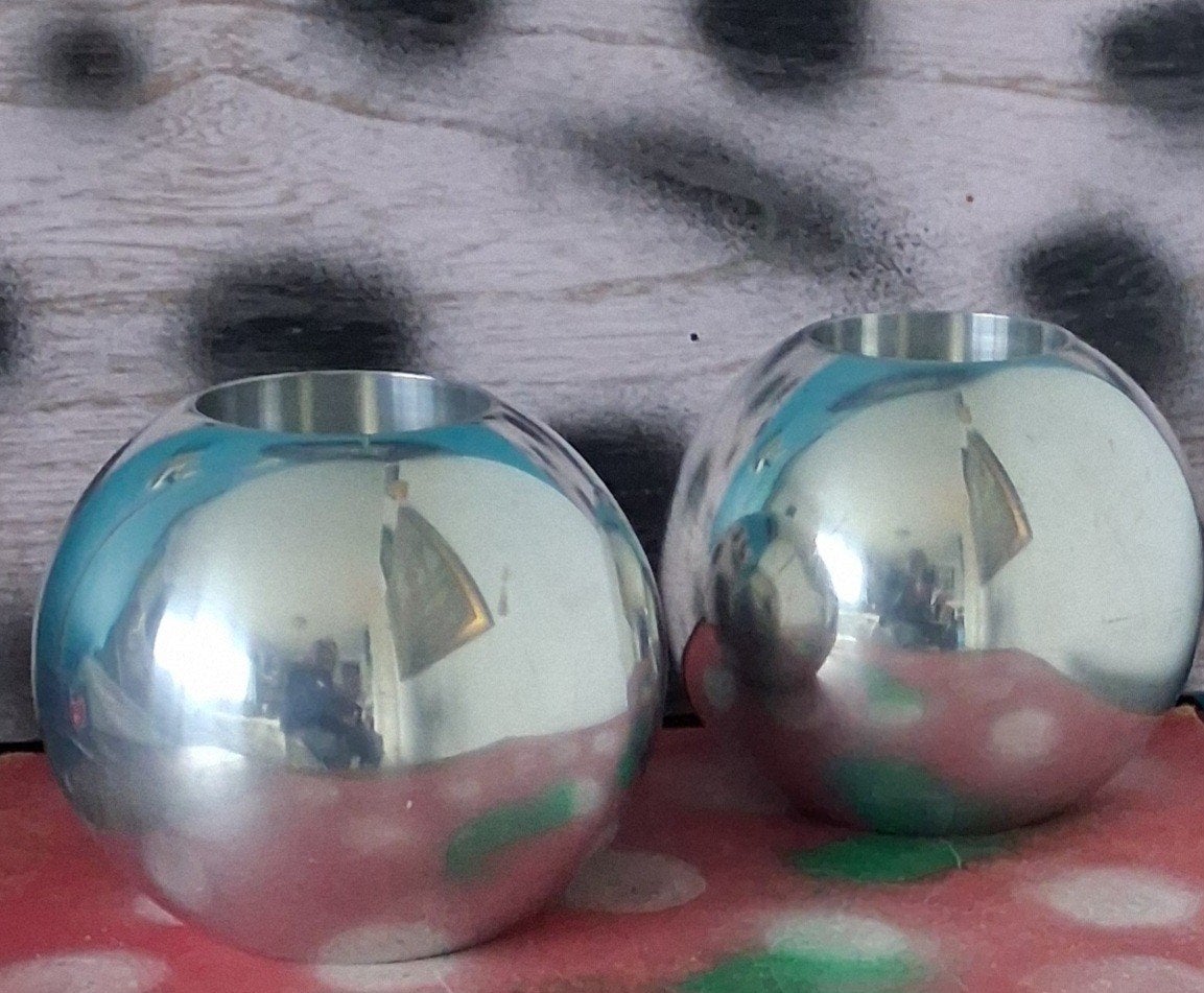 Kandelaar. IKEA NASSJO. Aluminium. 2 st. 1990, Huis en Inrichting, Woonaccessoires | Kandelaars en Kaarsen, IKEA, Zo goed als nieuw
