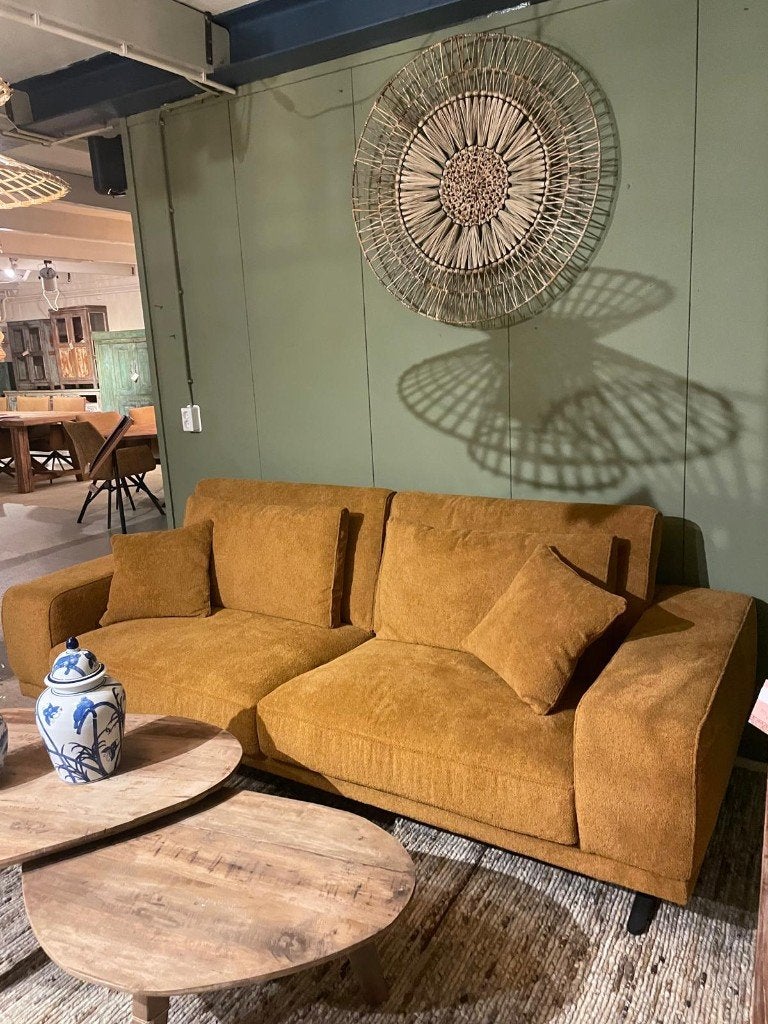 Okerkleurige bank Zania, Ophalen, Info@hedimeubelen.nl, Hedi meubelen, Nieuw