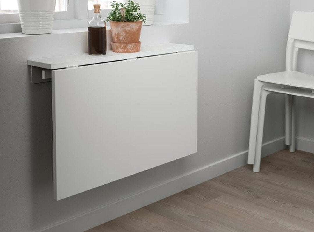 IKEA NORBERG opklapbare wandtafel wit, Ophalen, Overige materialen, Gebruikt, 50 tot 100 cm