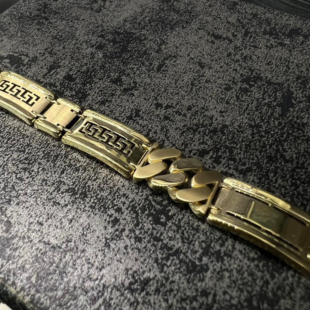 14 karaat gouden armband prachtig versace schakel, Ophalen of Verzenden, Nieuw, Goud